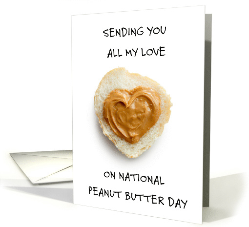 National Peanut Butter Day January 23rd Romantic Heart card (1756446)