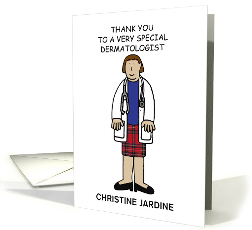 Thanks to Dermatologist To Personalize with Any Name card (1756668)