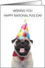 National Pug Day October 15th Dog in Party Hat card