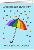 Wedding Shower Gift for Gay Couple Rainbow Umbrella and Confetti card