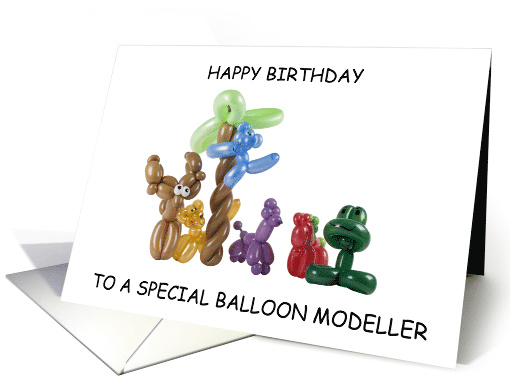 Happy Birthday to Balloon Modeller Animal Sculptures card (1757656)