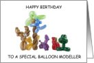 Happy Birthday to Balloon Modeller Animal Sculptures card