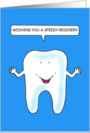 Get Well Soon from Dental Implant Surgery Talking Cartoon Tooth card
