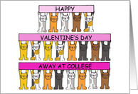 Happy Valentine’s Day to Away at College Cartoon Cats card