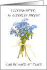 Support in Looking After an Elderly Parent Forget Me Not Flower Bouquet card