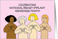 National Breast Implant Awareness Month March Cartoon Ladies card