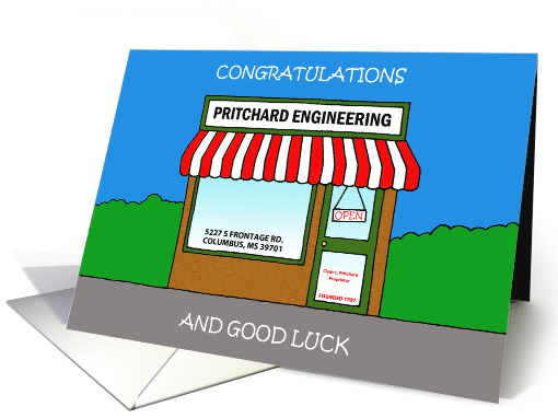 Congratatulations and Good Luck Pritchard Engineering Building card