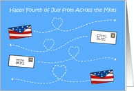 Happy 4th of July from Across the Miles Romantic Letters in the Sky card