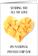 National Potato Chip Day March 14th Heart Shaped Chips card