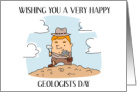 Geologists Day April Cartoon Man Studying a Rock card