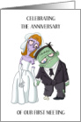 Anniversary of First Meeting at Halloween Spooky Couple card