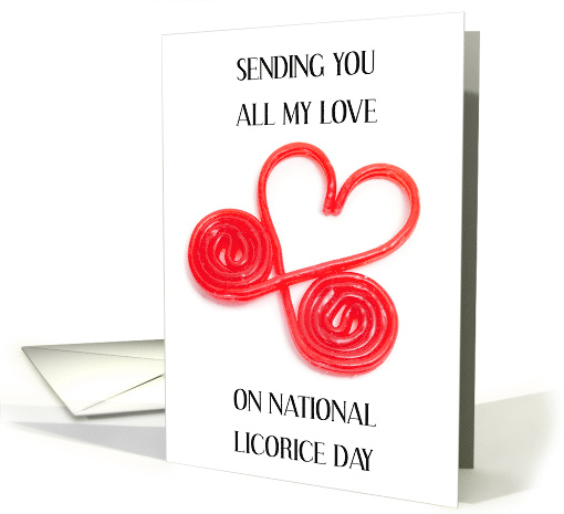 National Licorice Day April 12th Heart Shaped Candy card (1765640)