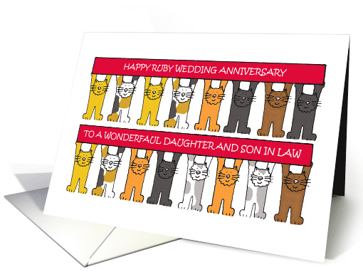 Ruby Wedding Anniversary Congratulations Daughter and Son in Law card