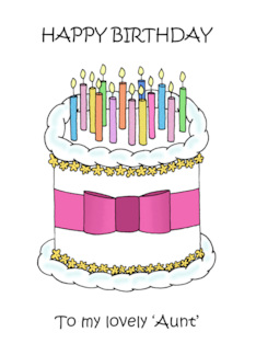 Happy Birthday Like an Aunt to Me Cake and Lit Candles