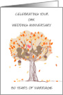 80th Wedding Anniversary Oak Tree and Squirrels card
