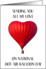 National Hot Air Balloon Day June 5th Heart Shaped Balloon card