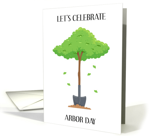 Arbor Day Tree and Spade Cartoon card (1766976)