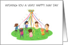 May Day Children Dancing Around a Maypole card