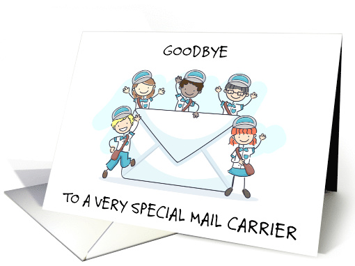 Goodbye to Mail Carrier Cartoon Children Waving card (1767518)