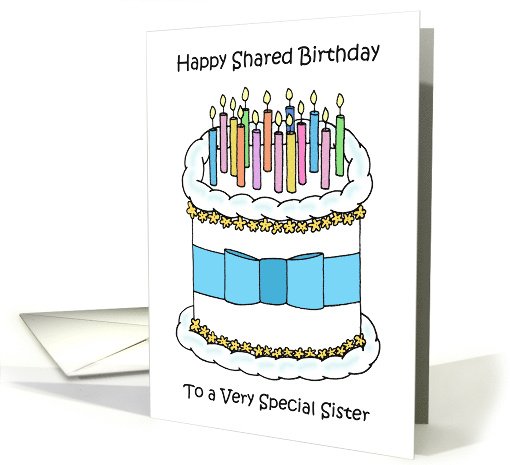 Happy Shared Same Day Joint Mutual Birthday to Sister card (1771906)