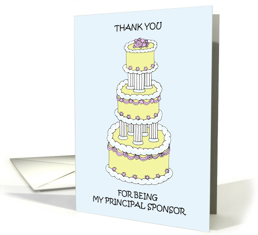 Thank You to Principal Sponsor Stylish Wedding Cake card (1772058)