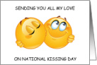 National Kissing Day June 22nd Kissing Emojis card