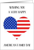 American Family Day Stars and Stripes Heart card