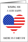 American Family Day Stars and Stripes Heart card