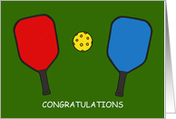 Congratulations Pickleball Bats and Ball card