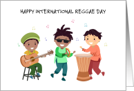 International Reggae Day July 1st Children Playing Musical Instruments card