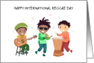 International Reggae Day July 1st Children Playing Musical Instruments card