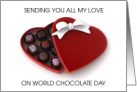 World Chocolate Day July 7th Heart Shaped Box of Chocolates card