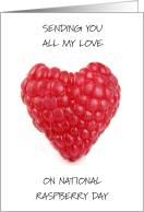 National Raspberry Day July 8th Heart Shaped Raspberry card