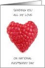 National Raspberry Day July 8th Heart Shaped Raspberry card