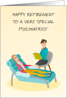 Happy Retirement to Psychiatrist Client on a Couch card