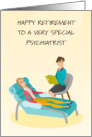 Happy Retirement to Psychiatrist Client on a Couch card