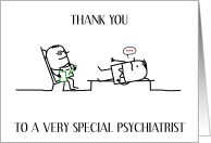 Thank you to Psychiatrist Cartoon Client in Therapy card