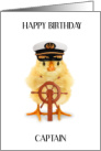Happy Birthday for Ship’s Captain Chick Turning a Steering Wheel card