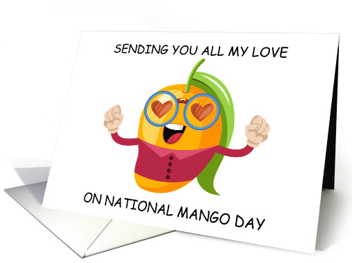 National Mango Day July 22nd Cartoon Mango in Love card (1783464)