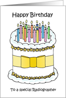 Happy Birthday to Radiographer Cake and Candles card