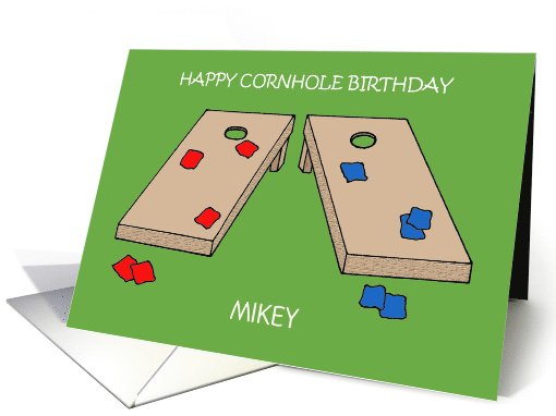 Happy Birthday Cornhole Boards and Bags card (1783940)