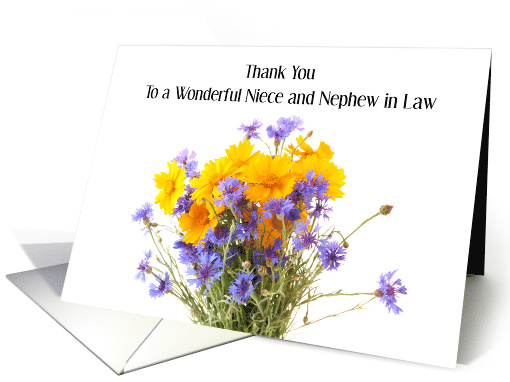 Thank You to Niece and Nephew in Law for Help and Support card