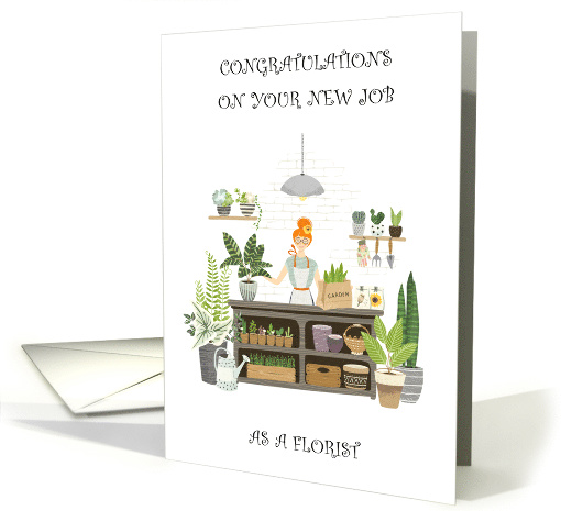 Congratulations on New Job as a Florist card (1785212)