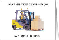 Congratulations New Job Forklift Operator card