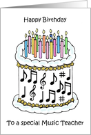 Happy Birthday to Music Teacher card