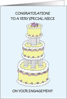 Congratulations to Niece on Engagement Stylish Cake card