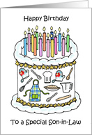 Happy Birthday Son in Law Chef Birthday Cake card