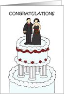 Wedding Congratulations to Bride and Groom Dressed in Black card