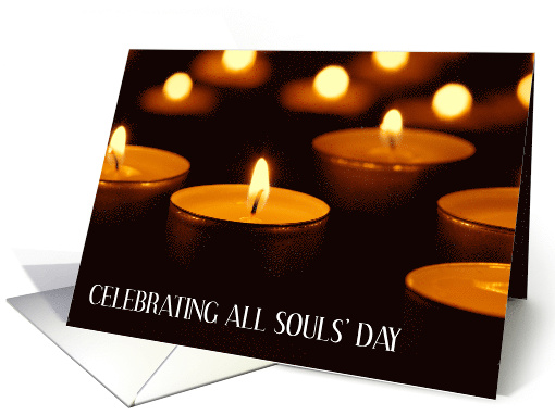 All Souls' Day November 2nd Lit Candles in the Dark card (1800544)