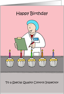 Quality Control Inspector Happy Birthday Cakes card